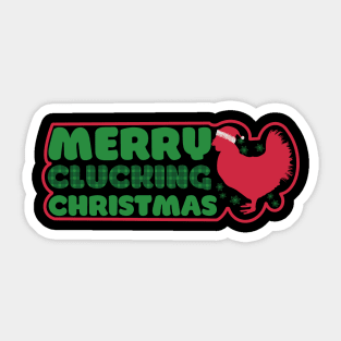 Merry Clucking Christmas Sticker